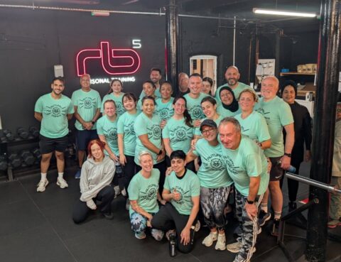 members celebrating Autumn Games at RB5, a personal training studio in Nottingham