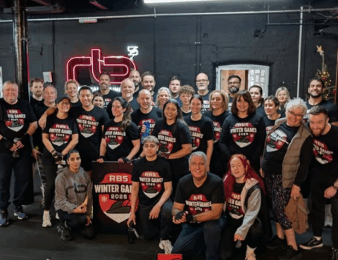 RB5 members posing for a group photo at Winter Games 2025